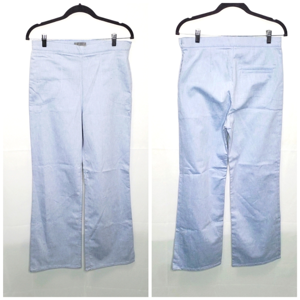 COS Light Blue Wide Leg Cotton Trousers Size 8